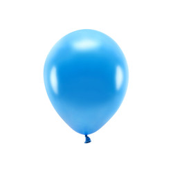 Sada 10 modrých metalických balónků 30 cm
